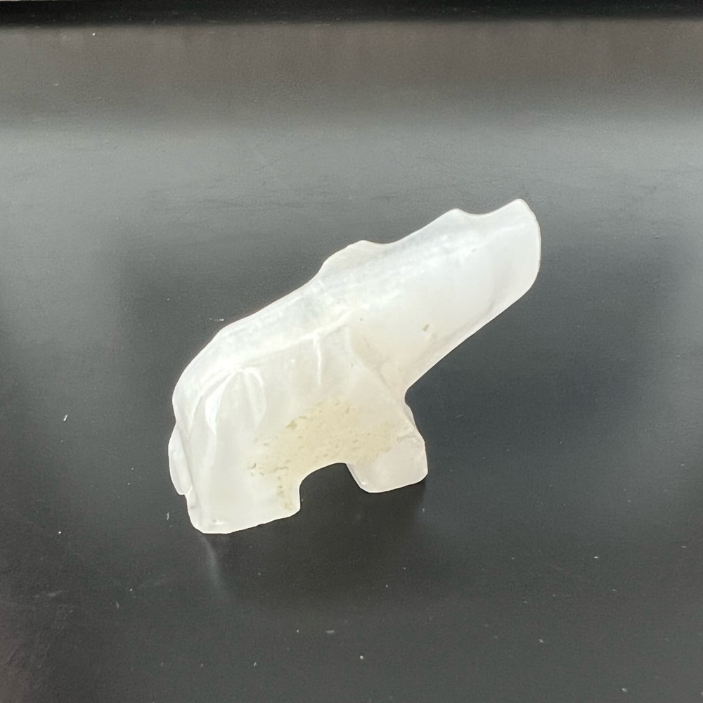 FREE w/ Purchase! Vintage Hand Carved Stone Tiny White Bear Figure - Picture 6 of 7